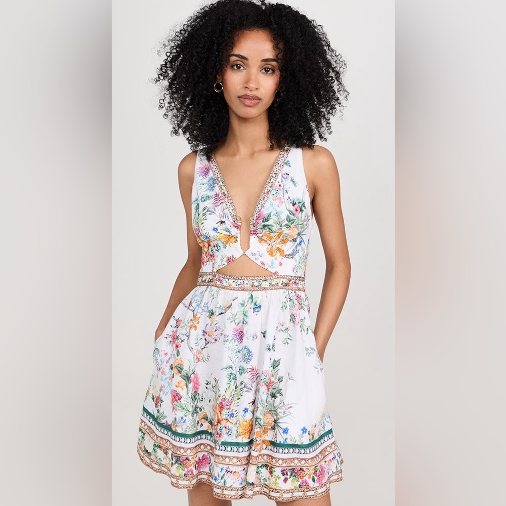 Camilla Short V Neck Cut Out Dress